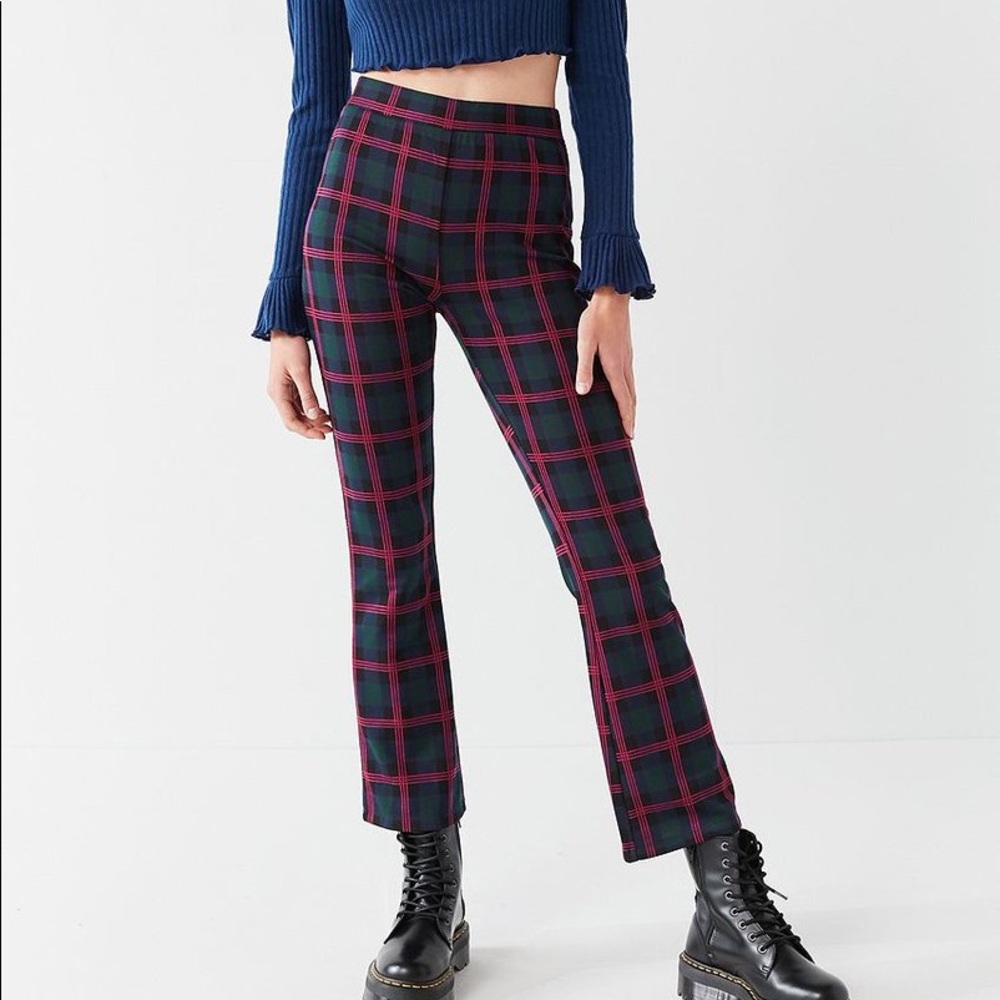Urban Outfitters Casey kick flare plaid pants